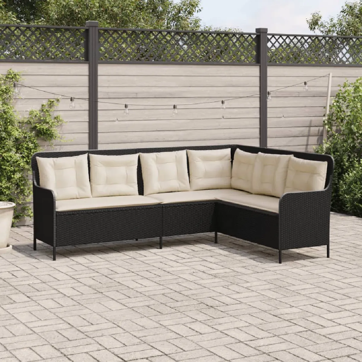 Salon De Jardin 3 Pièces En Résine Tressée Demi-rond VidaXL - Ensemble Neuf Pour Terrasse