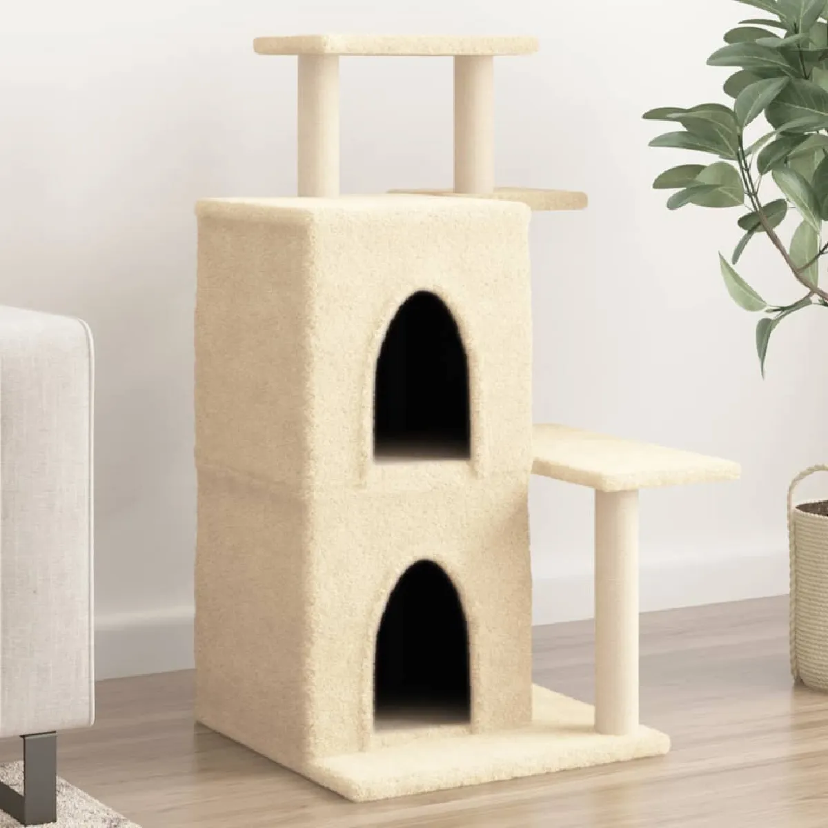 Vidaxl Arbre À Chat Avec Griffoirs En Sisal Crème 97 Cm - vue 2