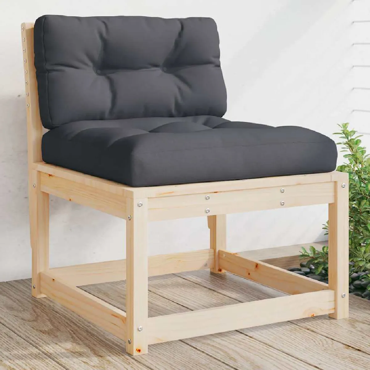 VIDAXL - Canapé de Jardin - Bois - Modulaire - Avec Coussins - Image 2
