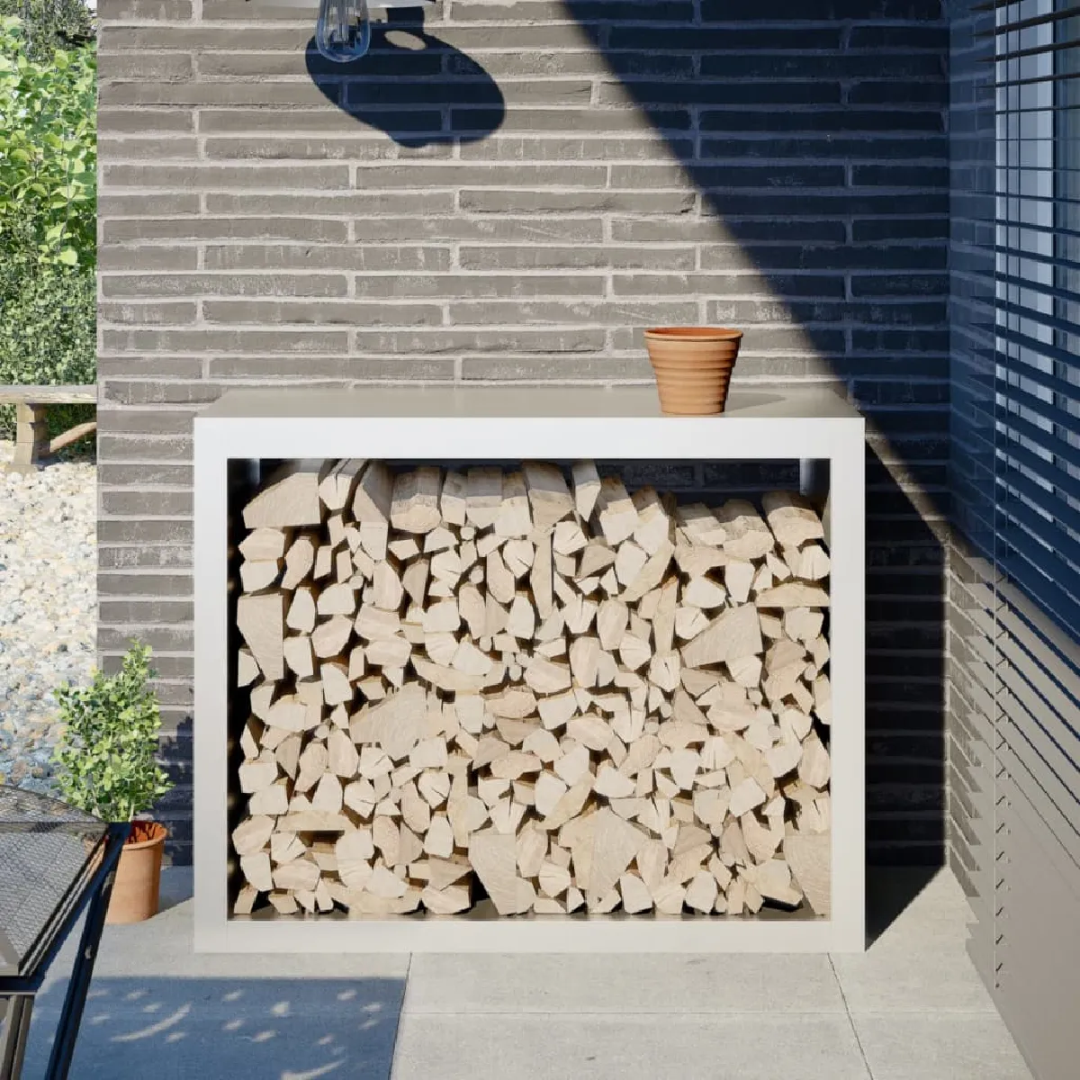vidaXL Portant de bois de chauffage 100x40x80 cm acier