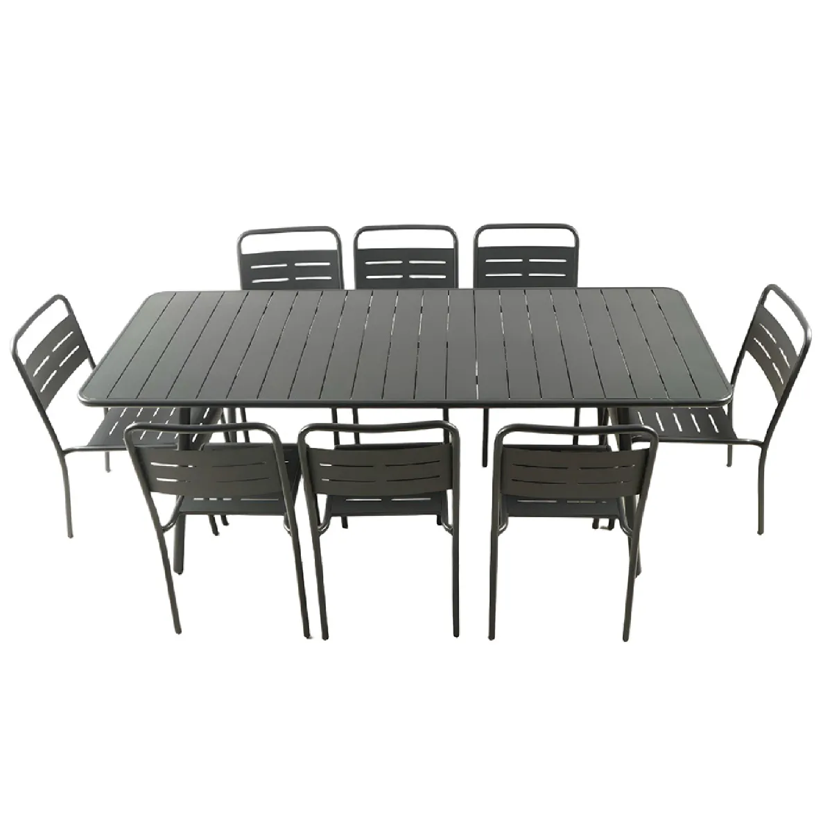 Ensemble table de jardin 200 cm et 8 chaises BERGAME - vue 2
