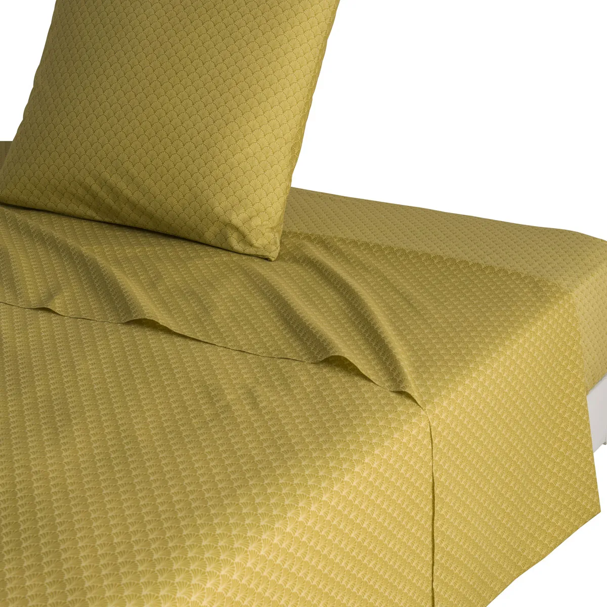 Origin Drap plat en Bambou - 240 x 300 cm - Jaune curry