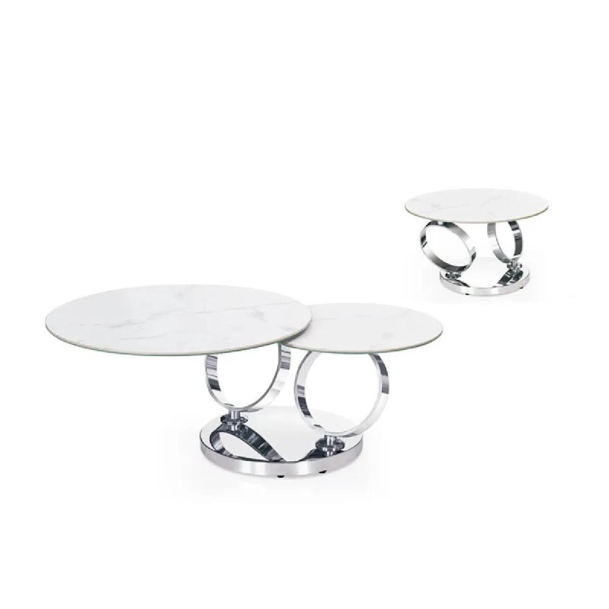 Meilleurs prix pour Table Basse AUTOMAT Marbré Blanc 70x45 cm - Marbré blanc