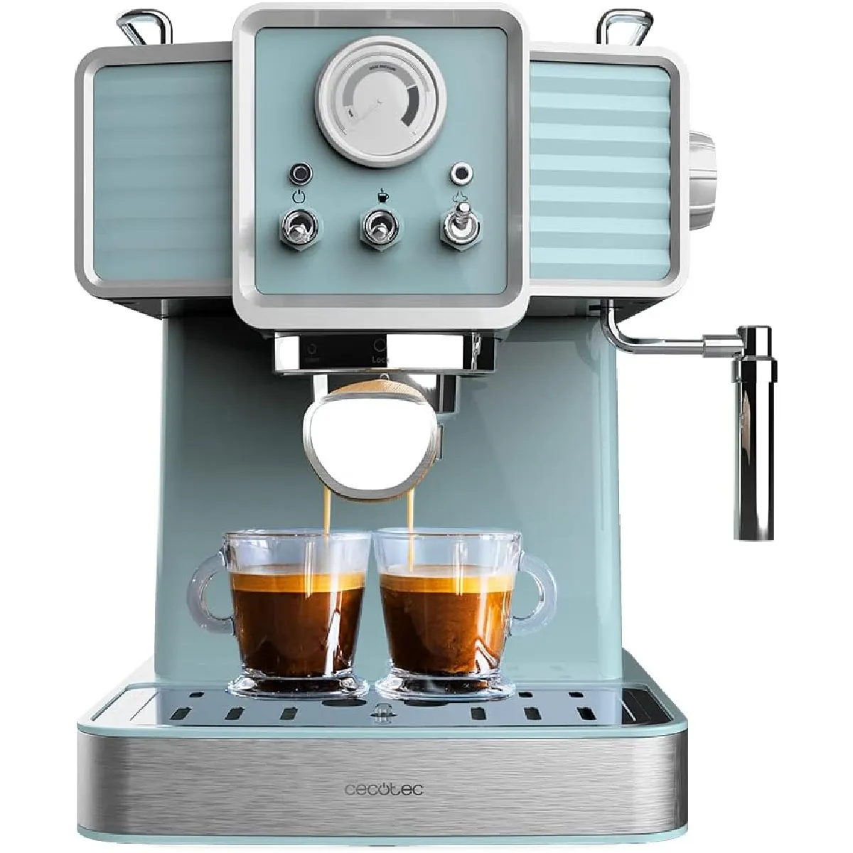 Cecotec Bleu Machine À Espresso Rétro 20 Bars 1,5 L
