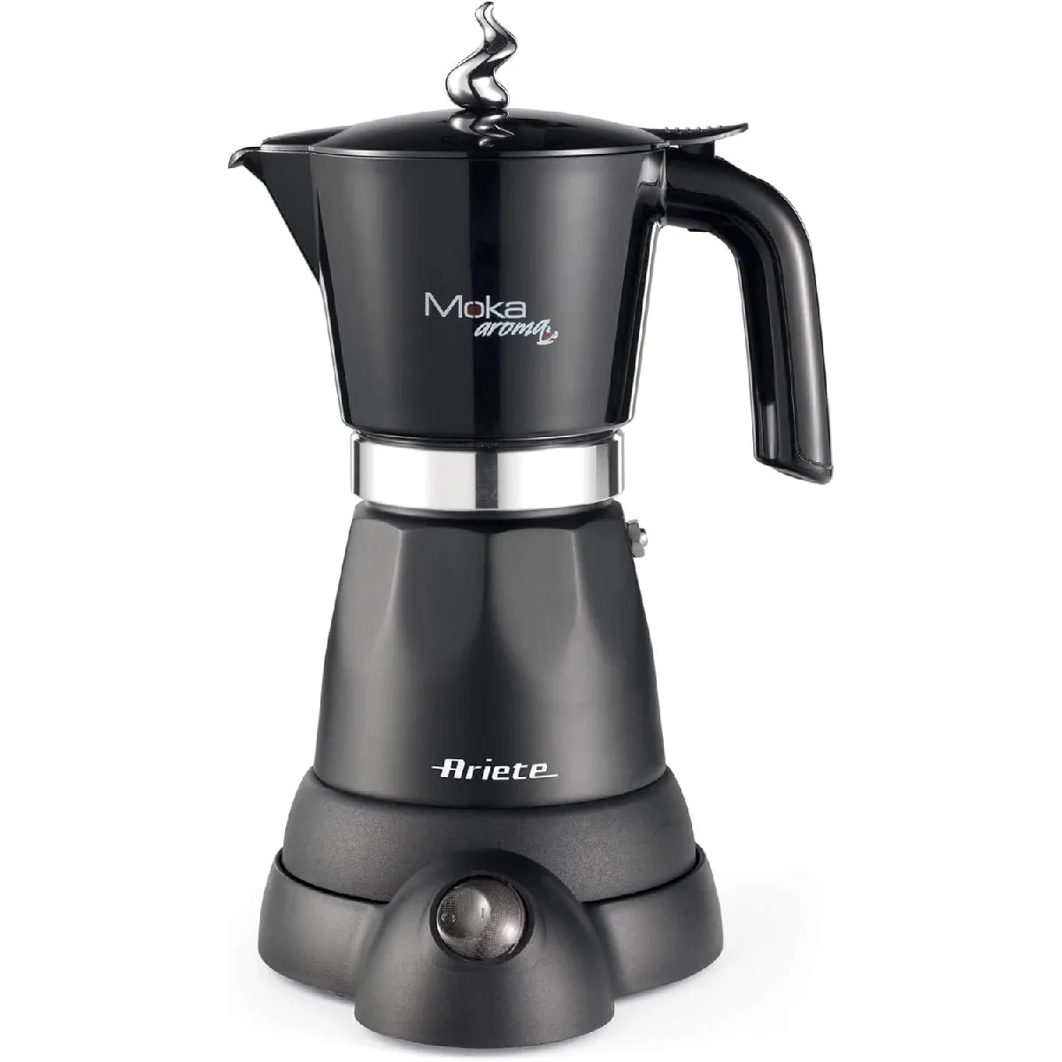 ARIETE Cafeti&egrave;re moka 6 tasses noire avec minuterie
