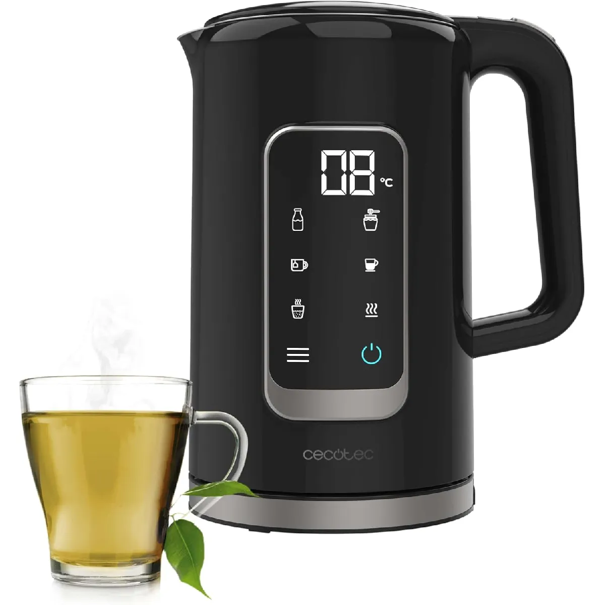 Cecotec Noir Bouilloire Électrique 1,7 L Inox À Écran Tactile