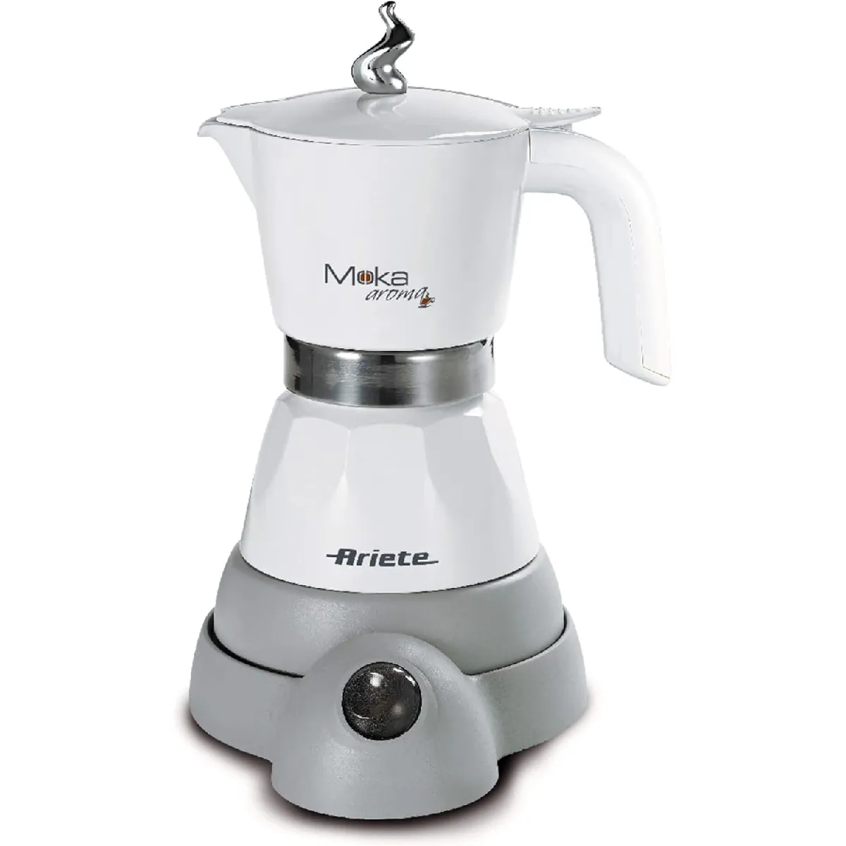 ARIETE Cafeti&egrave;re moka &eacute;lectrique 2?4 tasses gris et blanc