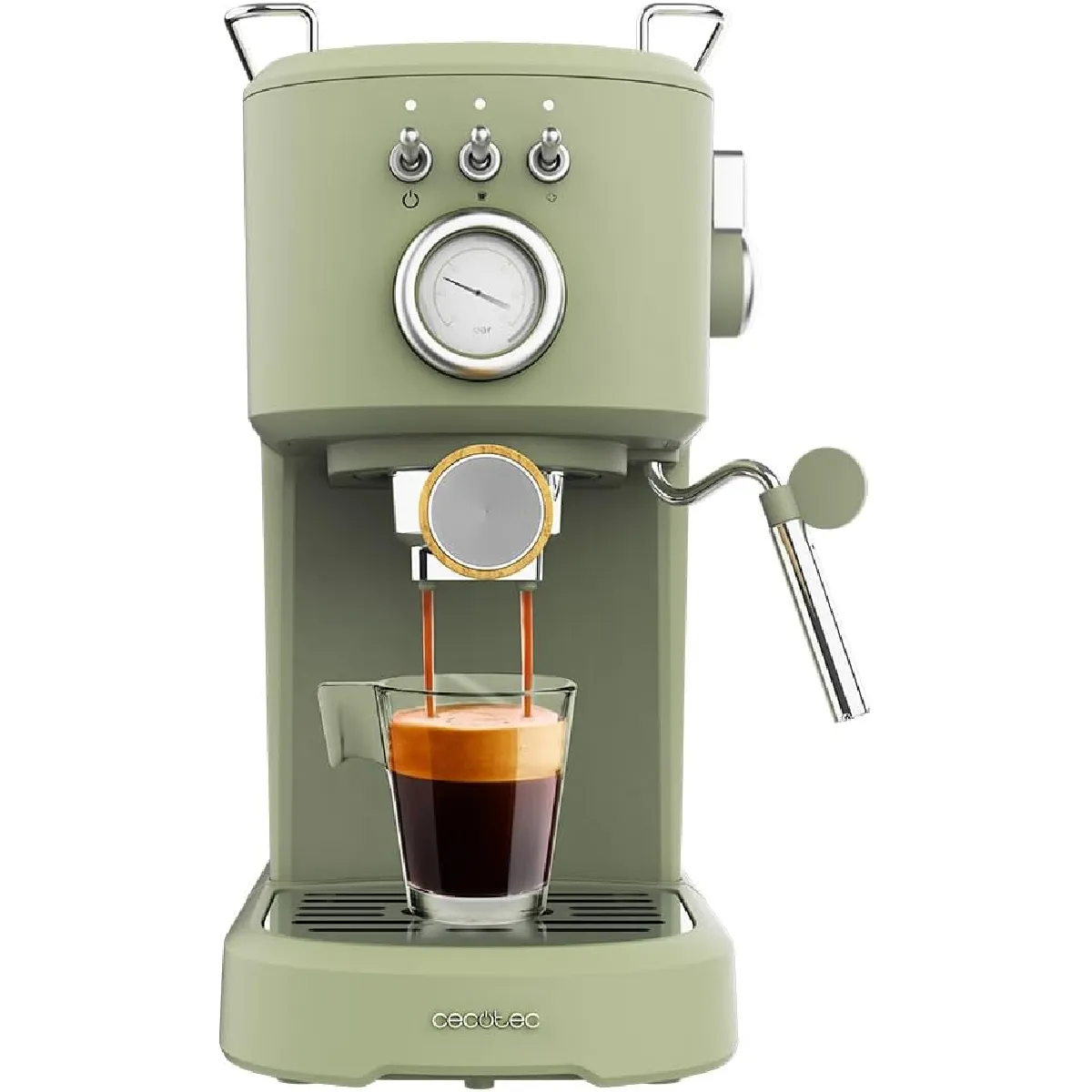 CECOTEC Machine Expresso 1,25 L Verte 1100 W 20 Bars Manom&egrave;tre