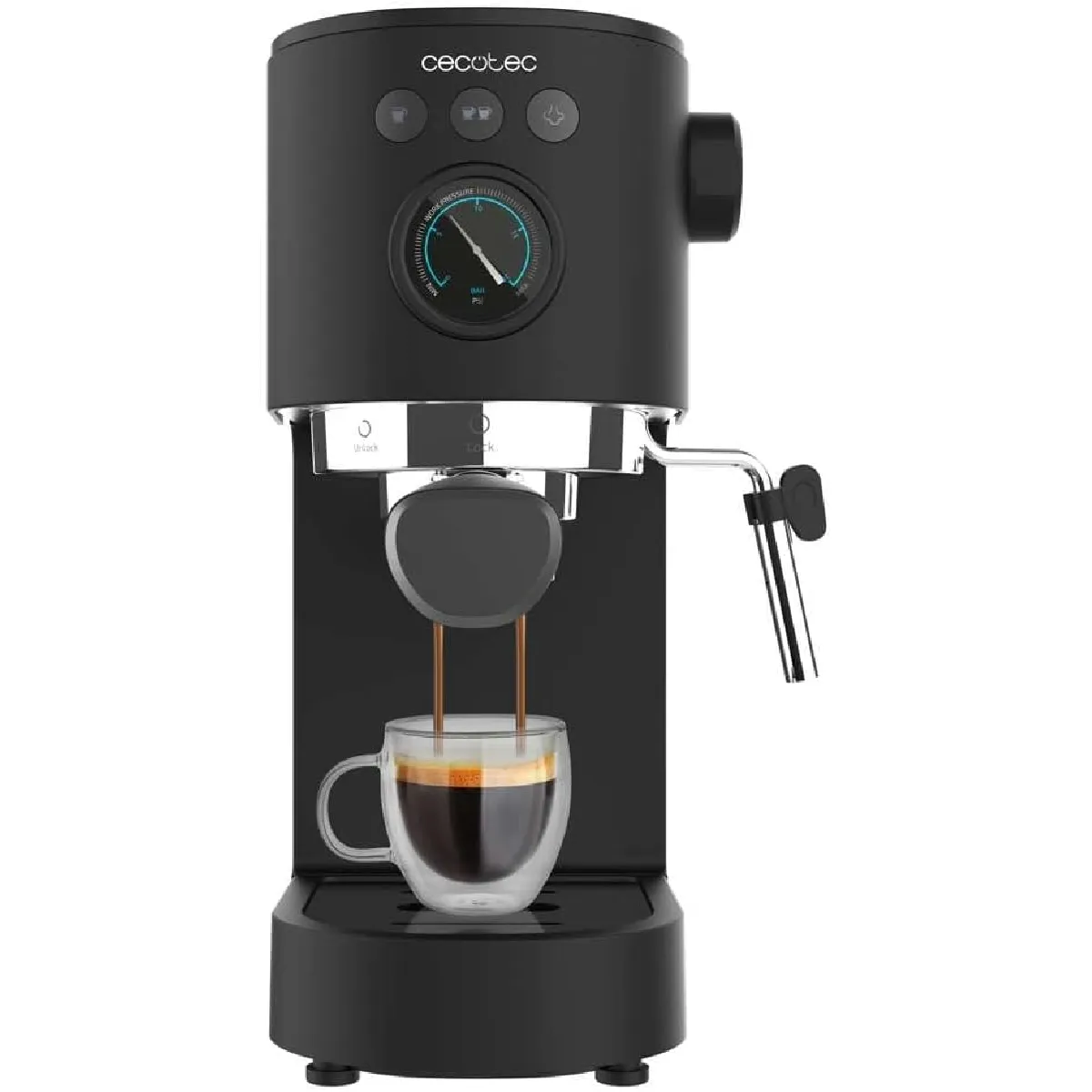Cecotec Noir Machine Espresso 20 Bars 1,2 L Manomètre - Image 2