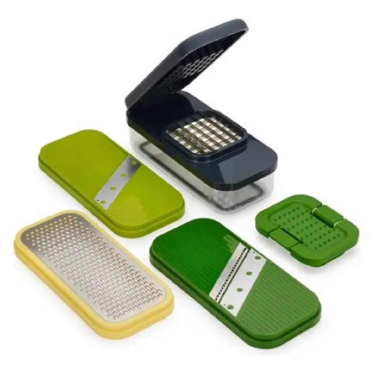 Joseph Joseph Set 4-En-1 Multi-Prep Compact, Coupe, Râpe, Trancheuse, Collecte.
