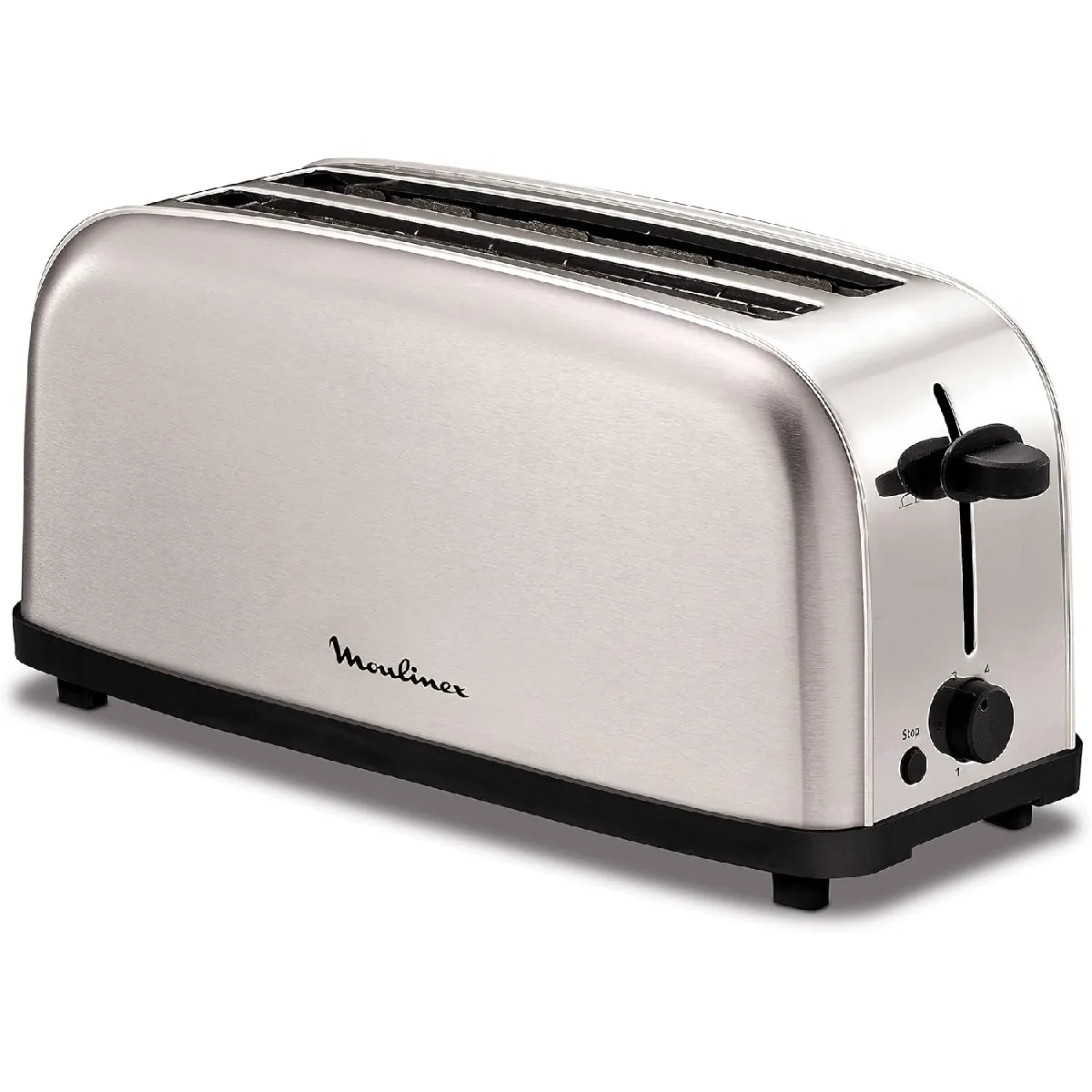 MOULINEX Grille-pain Inox 4 Tranches 1400W Longues Fentes