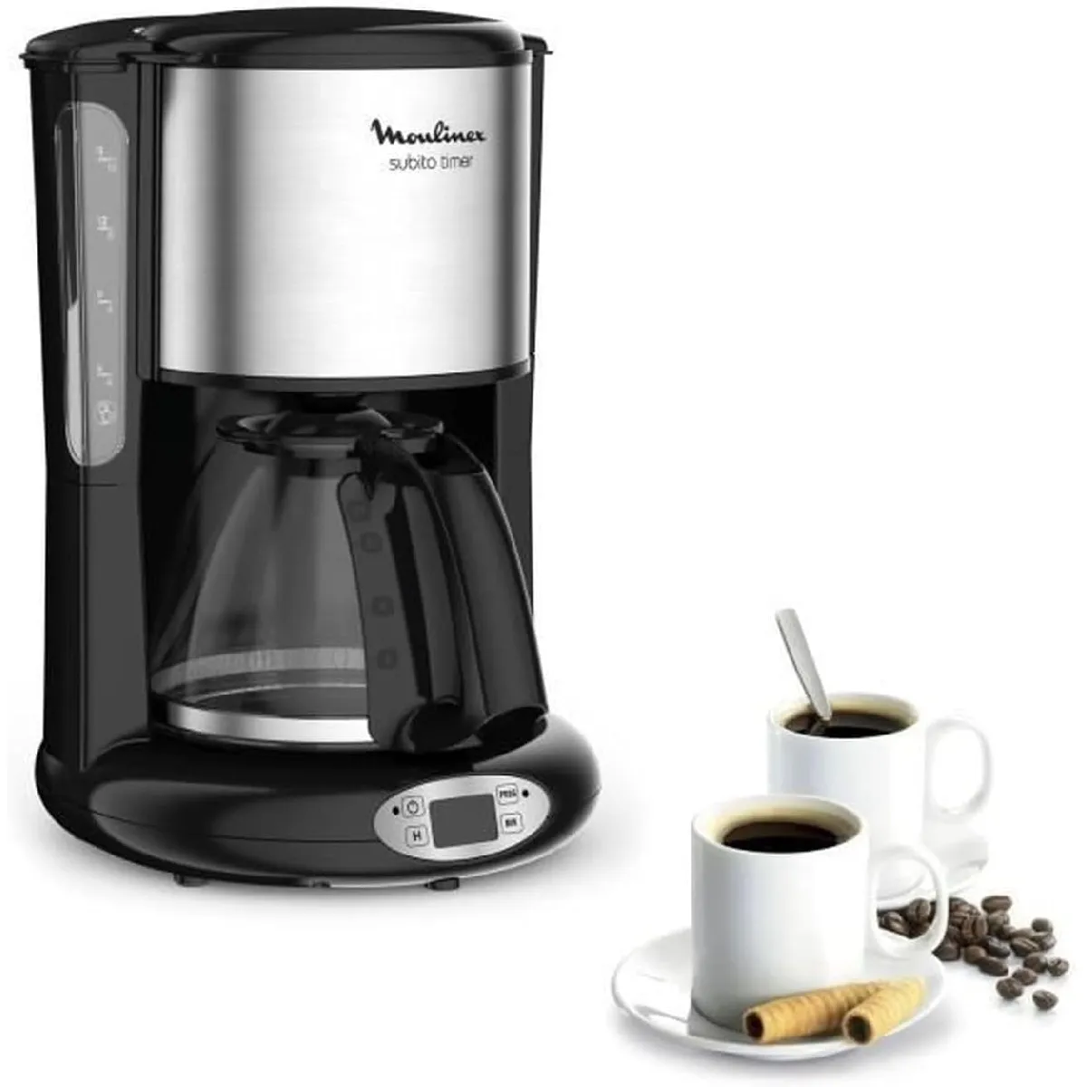 Cafetière Filtre Programmable 1,25 L Inox/Noir