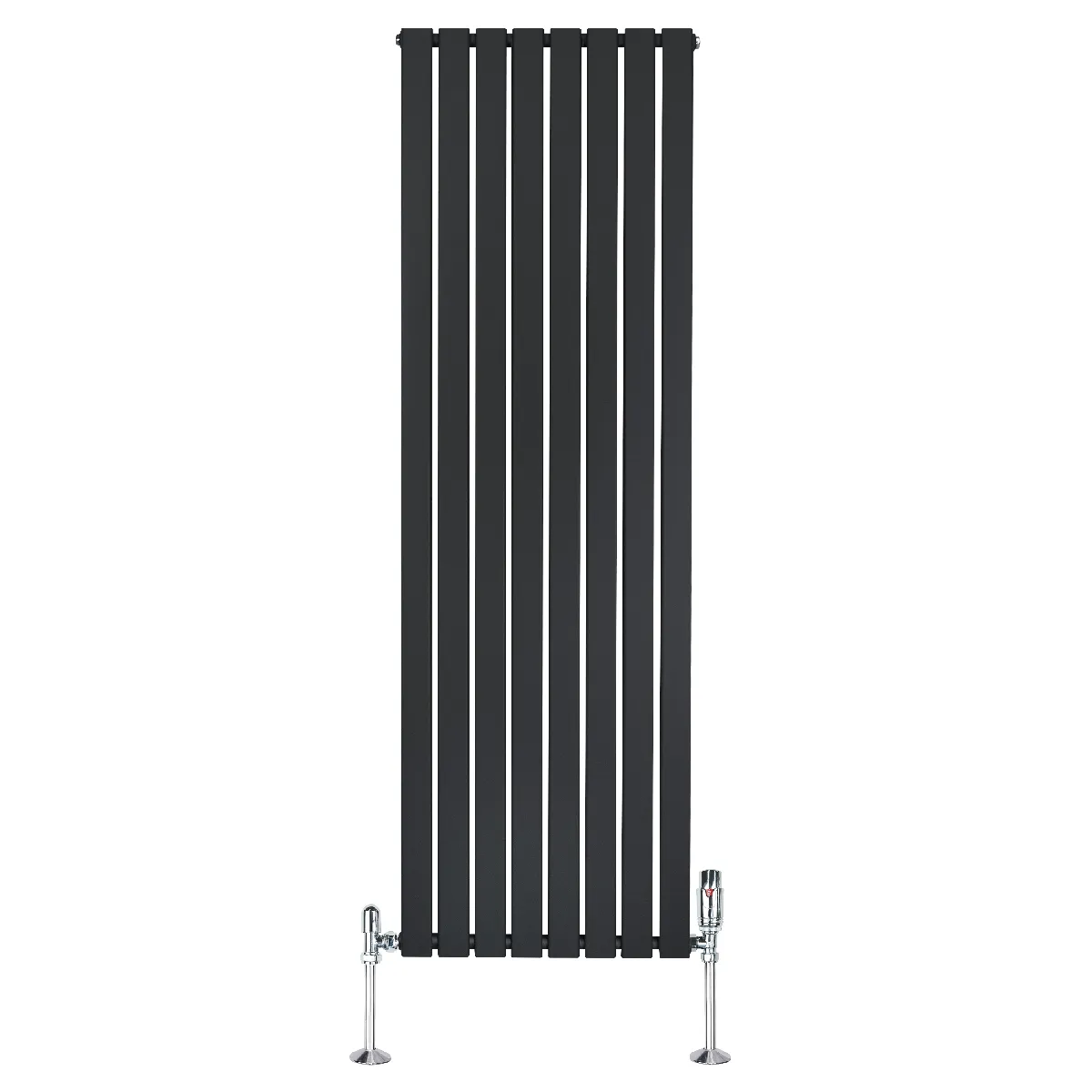 Radiateur Plat Verticale 1 Colonne & Vannes 1800 x 560 mm en Noir