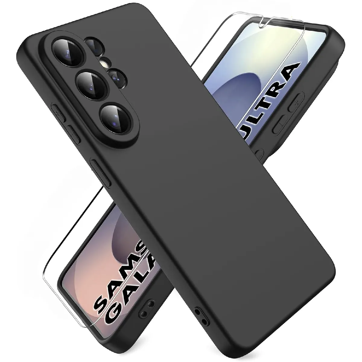 Little Boutik Noir Coque Silicone Avec Verre Trempé Samsung Galaxy S26 Ultra