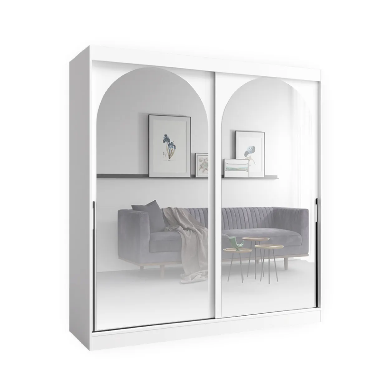 Bibliothèque pour Séjour en Bois H. 215 x . 200 x P. 65 cm