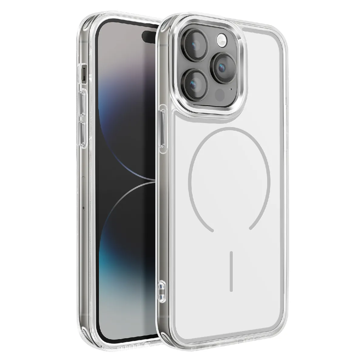 Avizar Blanc Coque Magsafe Pour Iphone 14 Pro Max Protection Bi-Matière Ultra Renforcé