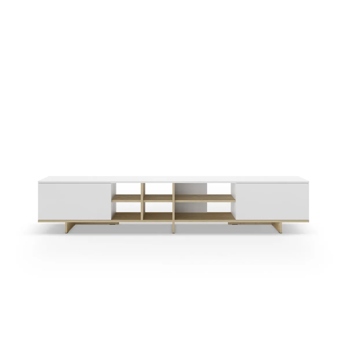 CASANOVA Calyo - Meuble Tv 2 Portes 230cm En M&eacute;lamine - Blanc