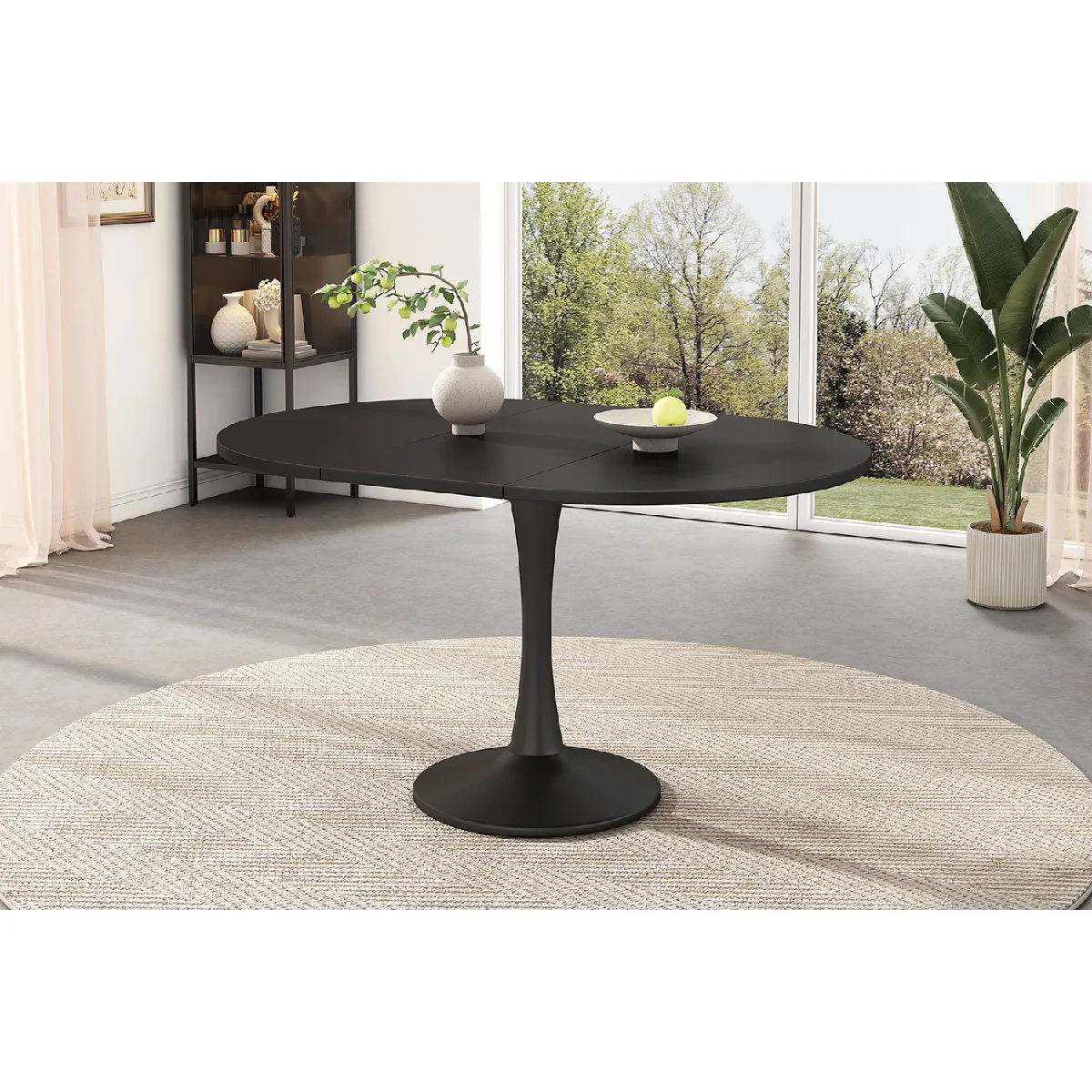 Table à Manger Extensible Ovale 100140x100x75 Cm minimaliste Et Moderne - vue 2
