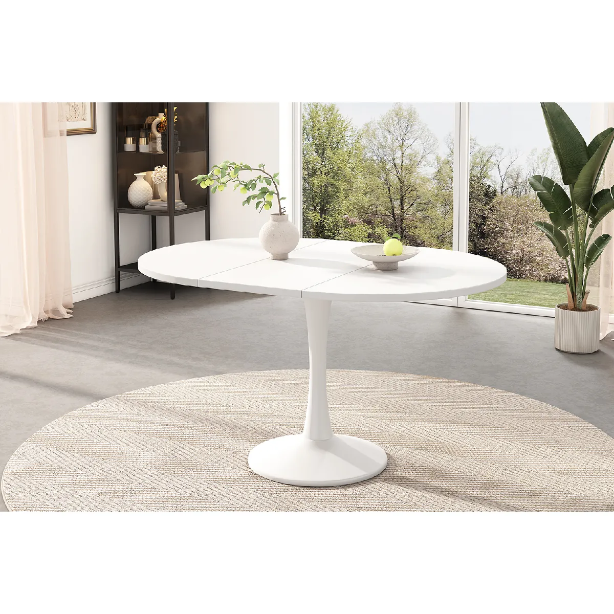 Table à Manger Extensible Ovale 100140x100x75 Cm minimaliste Et Moderne