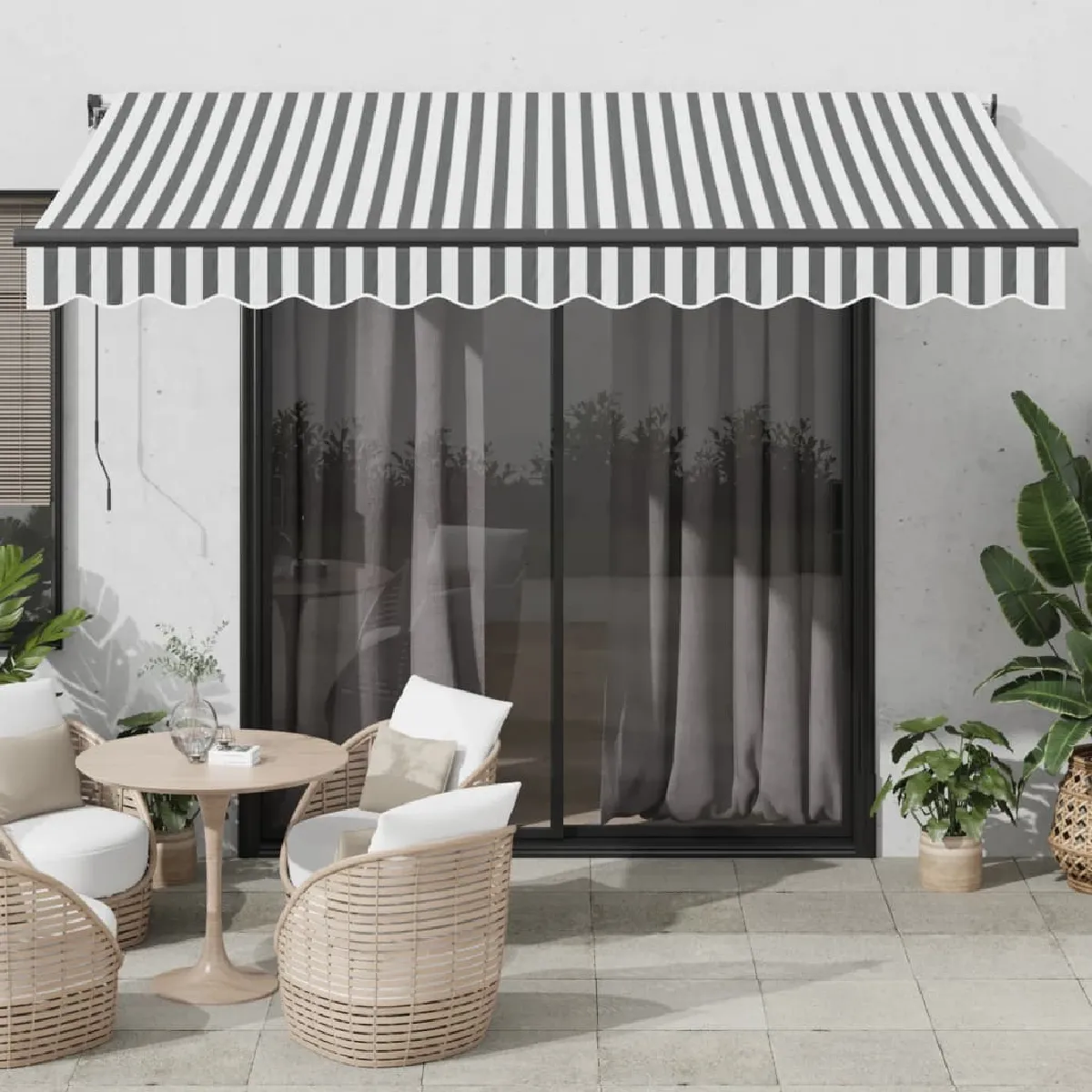 Vidaxl Auvent rétractable automatique marron 350x250 cm