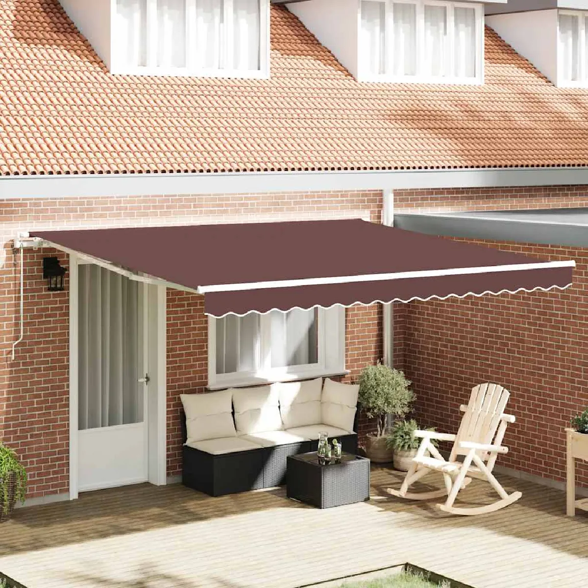 Vidaxl Auvent rétractable automatique marron 400x300 cm