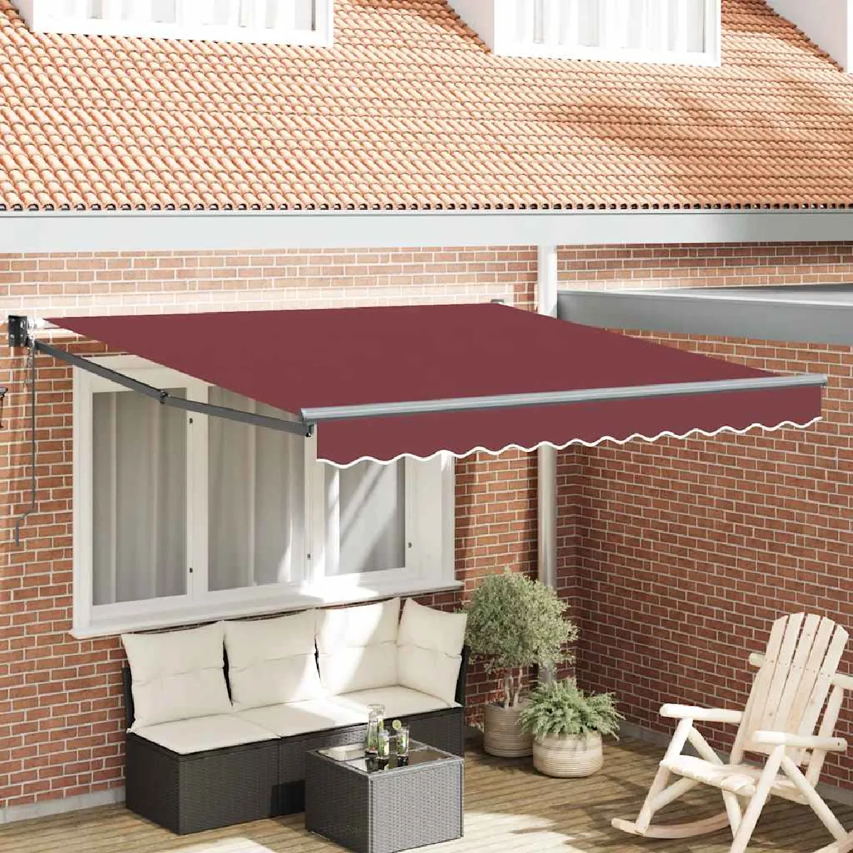vidaXL Auvent rétractable automatique bordeaux 300x250 cm