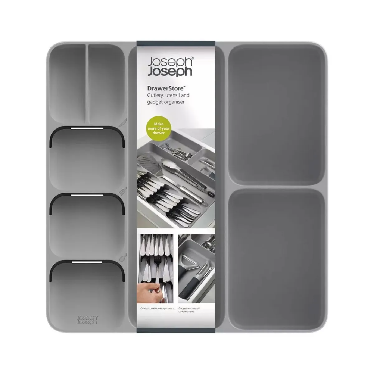 Joseph Joseph Gris Range Couverts Et Ustensiles Drawerstore 8 Compartiments
