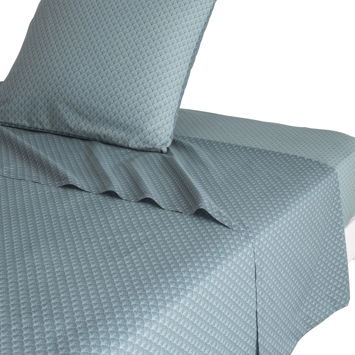 A demain Drap plat en Bambou - 240 x 300 cm - Vert émeraude