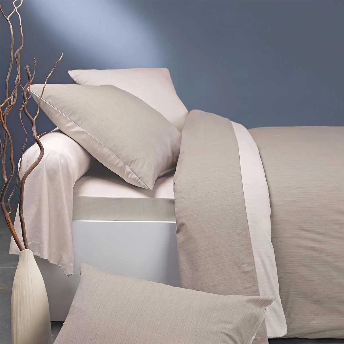 ORIGIN  Parure de lit en Bambou - 140x200 cm - Lin/Cr&egrave;me