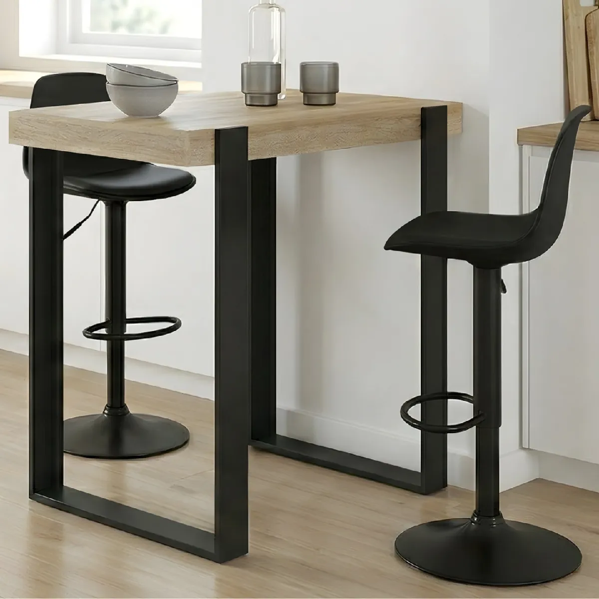Idmarket Noir Ensemble Table De Bar Phoenix