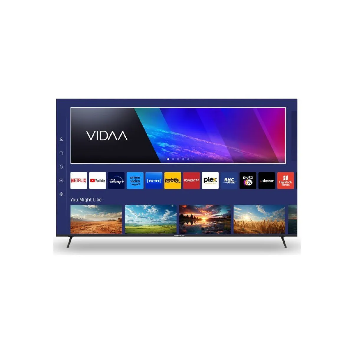 Schneider GMS75A2 - TV LED 75 (189 cm) - 4K UHD - Dolby Audio - Smart TV VIDAA - 3 HDMI - HDMI 2.0 - vue 3