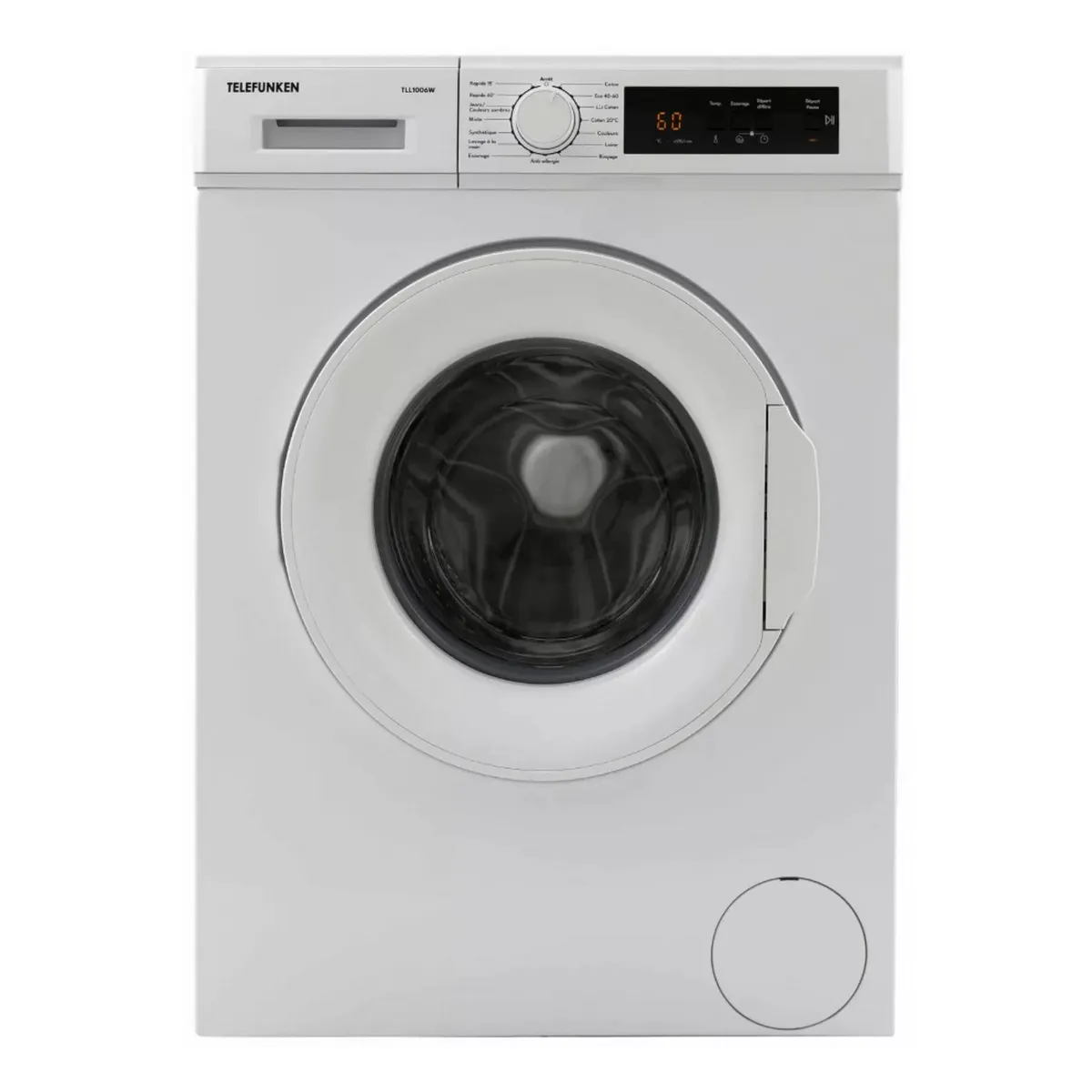 Non Communiqué Blanc Lave Linge Hublot Telefunken Tll1006w 6 Kg 1000 Tr/Min 60 Cm - Image 3