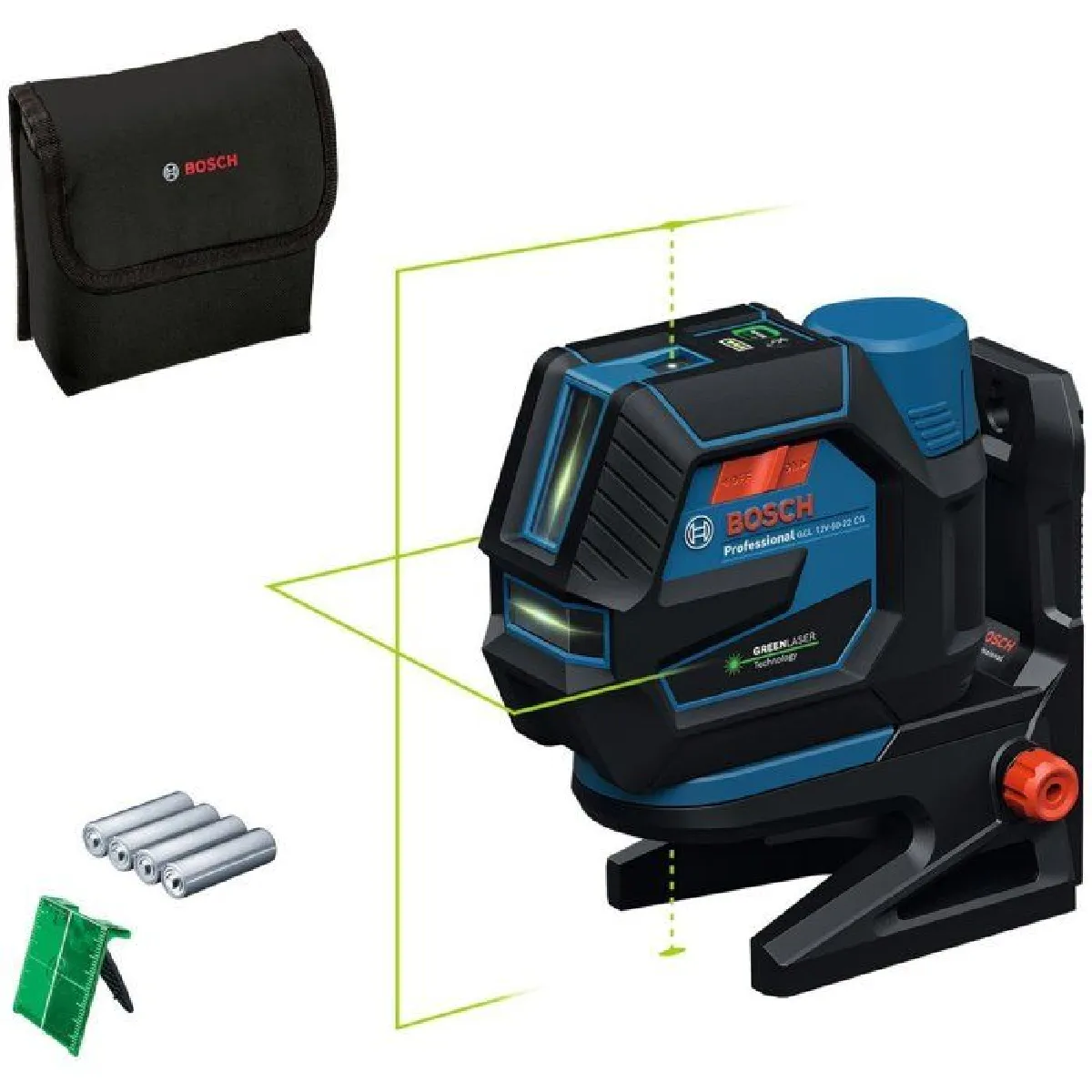 Bosch Professional laser combiné GCL 12V 50 22 CG jusqu’à 50m Dual Power support RM 20 4 piles 15V LR6 AA housse - vue 3