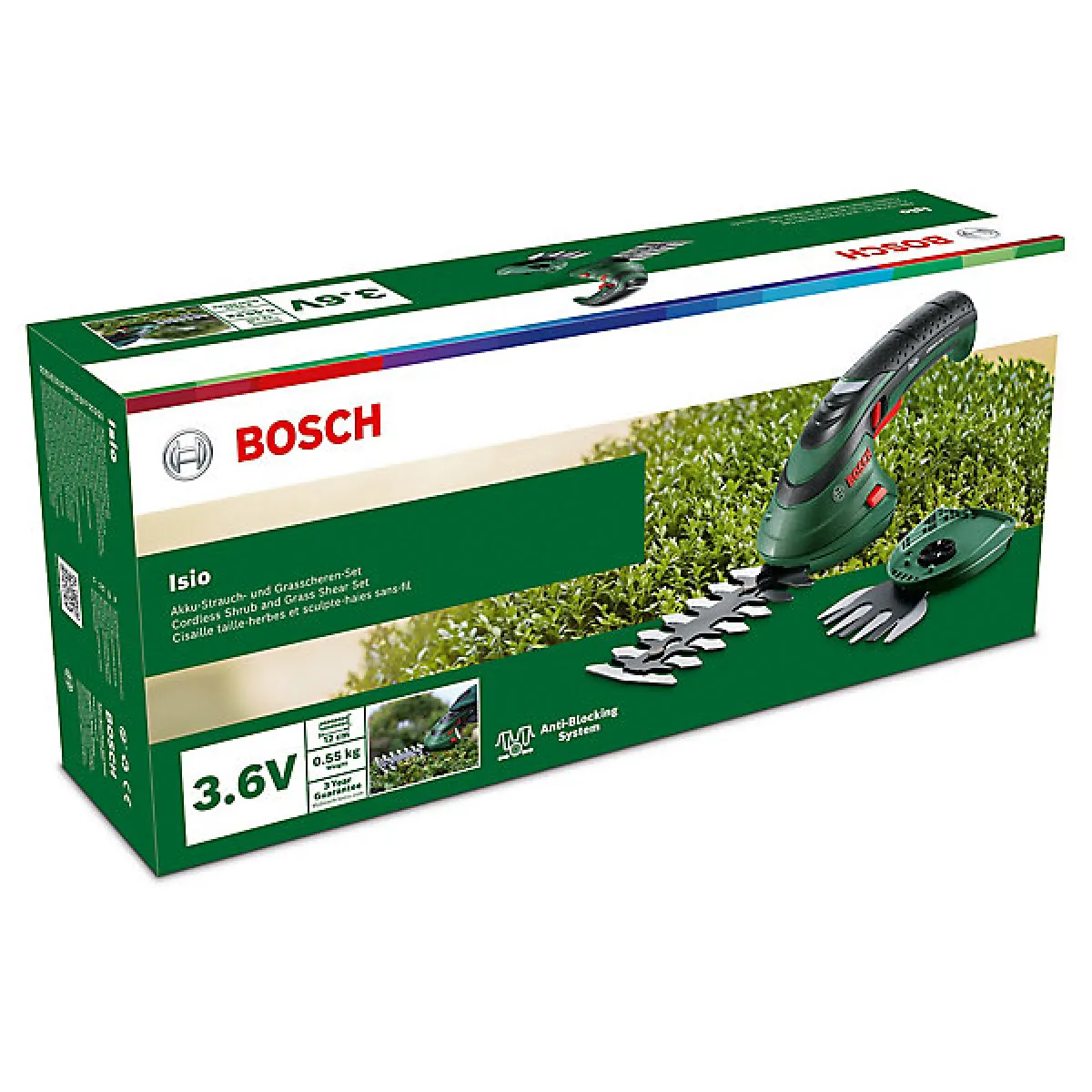 Taille-haie / ciseau à gazon sans fil avec batterie 3,6 V - Bosch ISIO 3