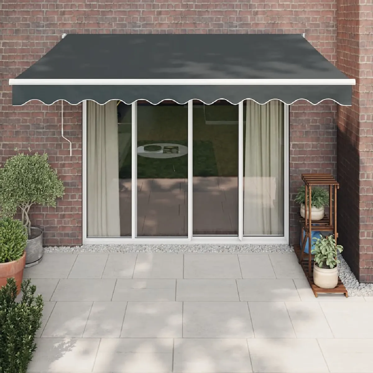vidaXL Auvent rétractable anthracite 3x2,5 m tissu et aluminium