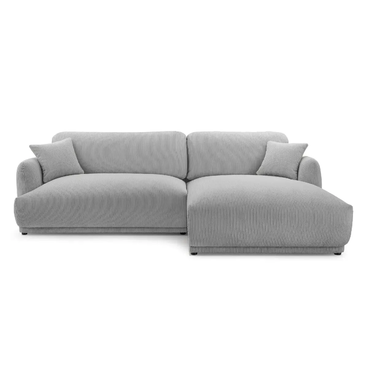 Canapé d'angle petit velours côtelé 3 places Gauche