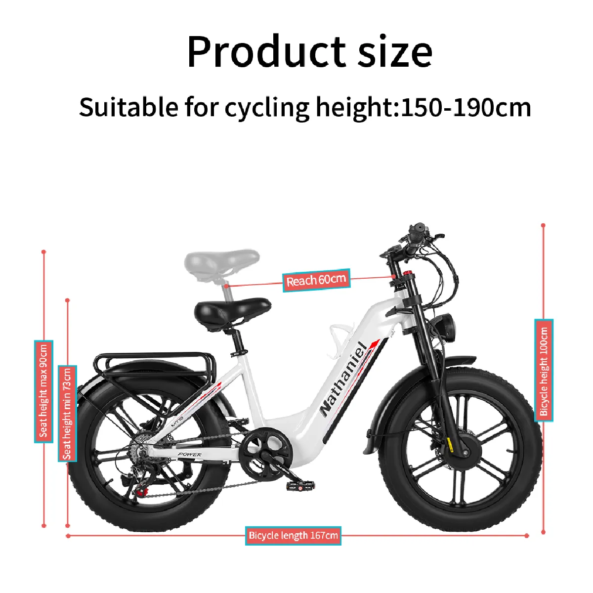 QNQ Vélo Électrique 26 Pneus Gras | 48V 15Ah | 80km | Shimano 7V | Double Amortisseur - Sport QNQ Vélo Électrique 26 Pneus Gras | 48V 15Ah | 80km | Shimano 7V | Double Amortisseur - Sport