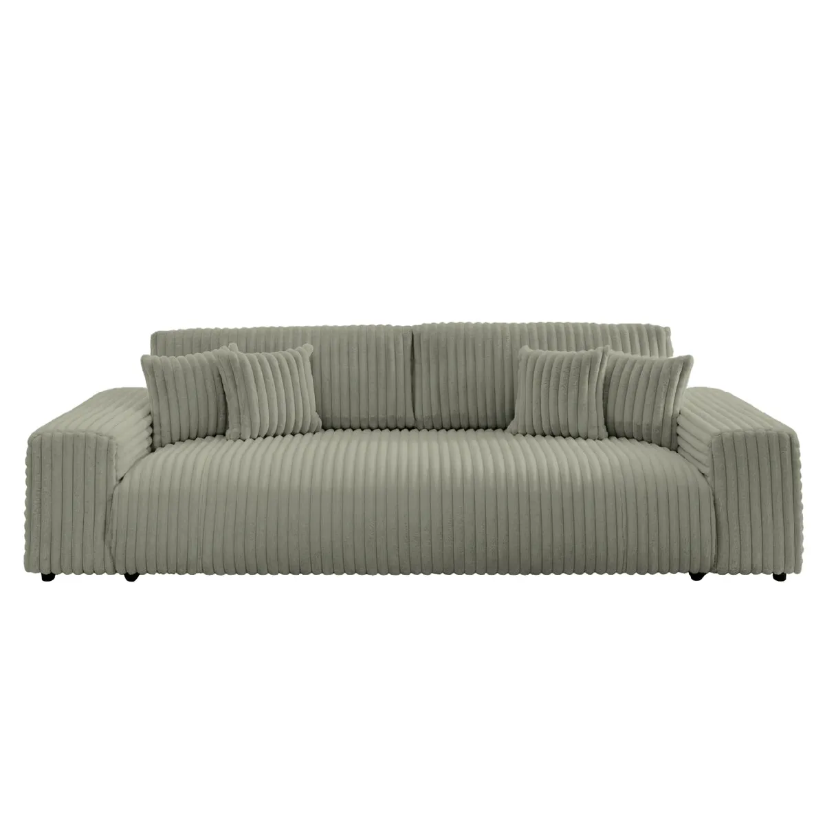 Canapé d'angle convertible velours côtelé 4 places - vue 3