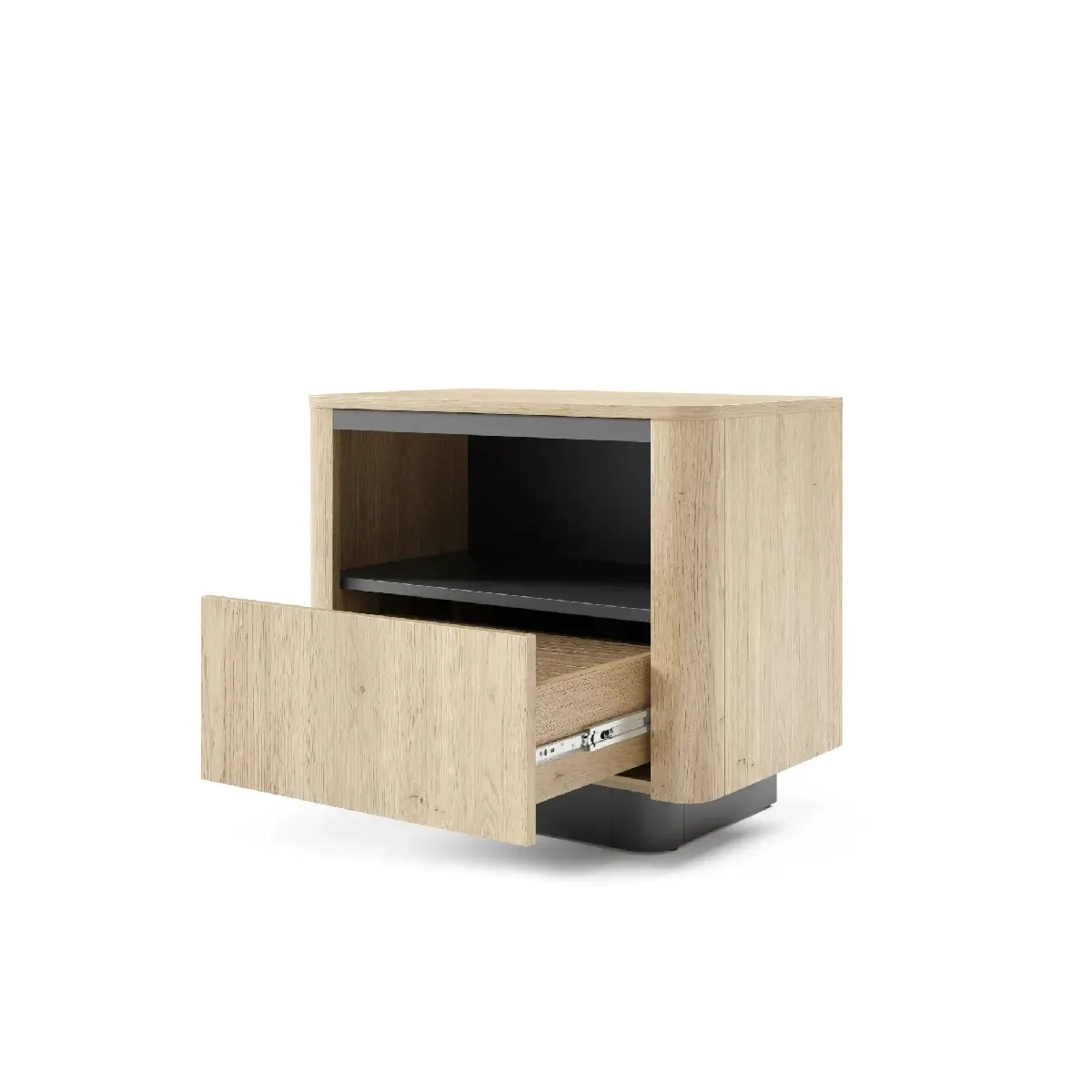Table de chevet 63 cm effet chêne cremonia et noir - Chêne clair