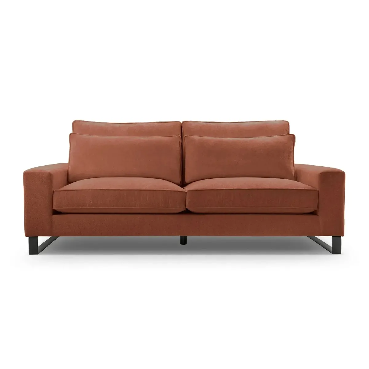 Canapé droit tissu chenille 2 places Terracotta - vue 3