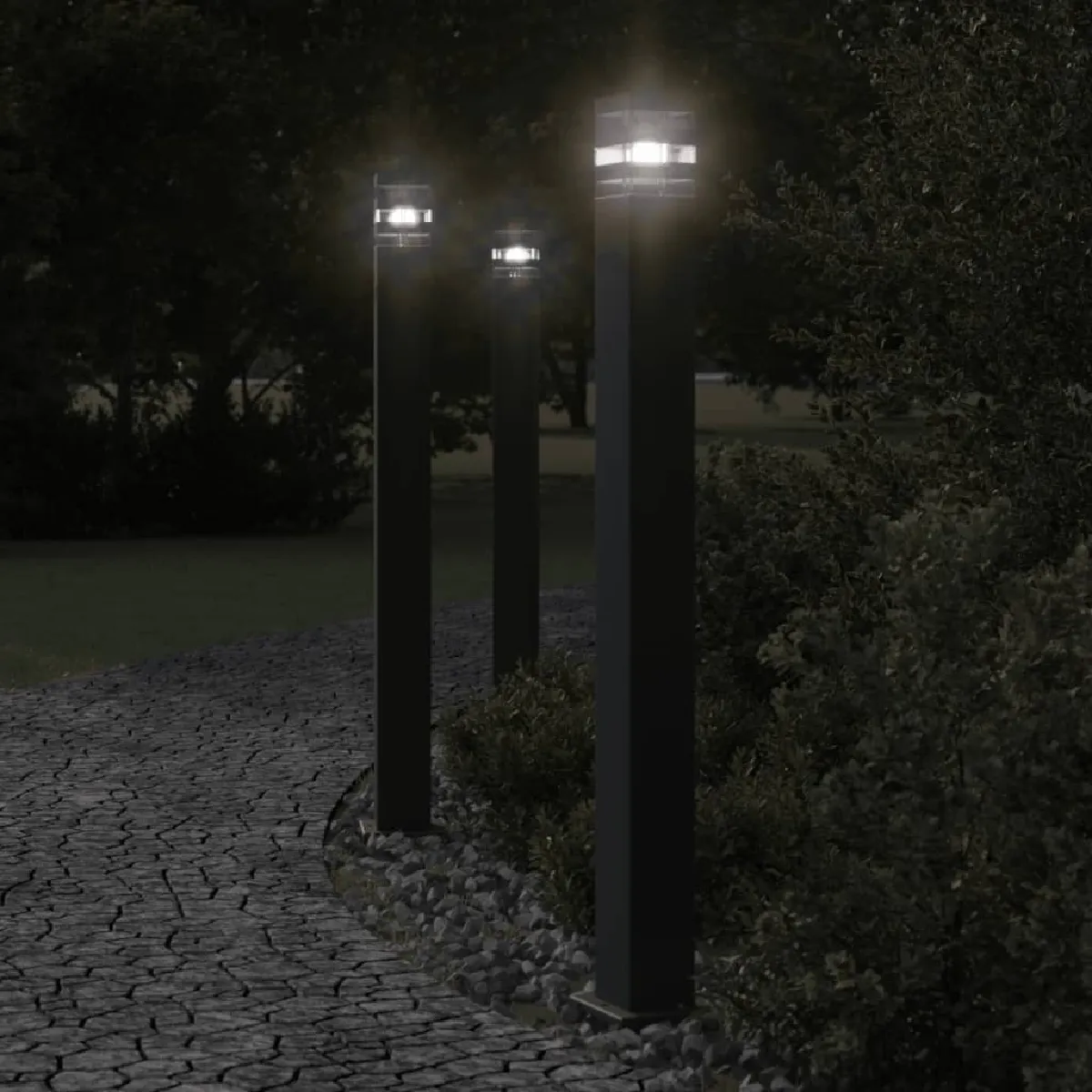 Vidaxl Lampadaire dextérieur noir 110 cm aluminium éclairage au sol dextérieur éclairage au sol de jardin lampadaire de 4006397