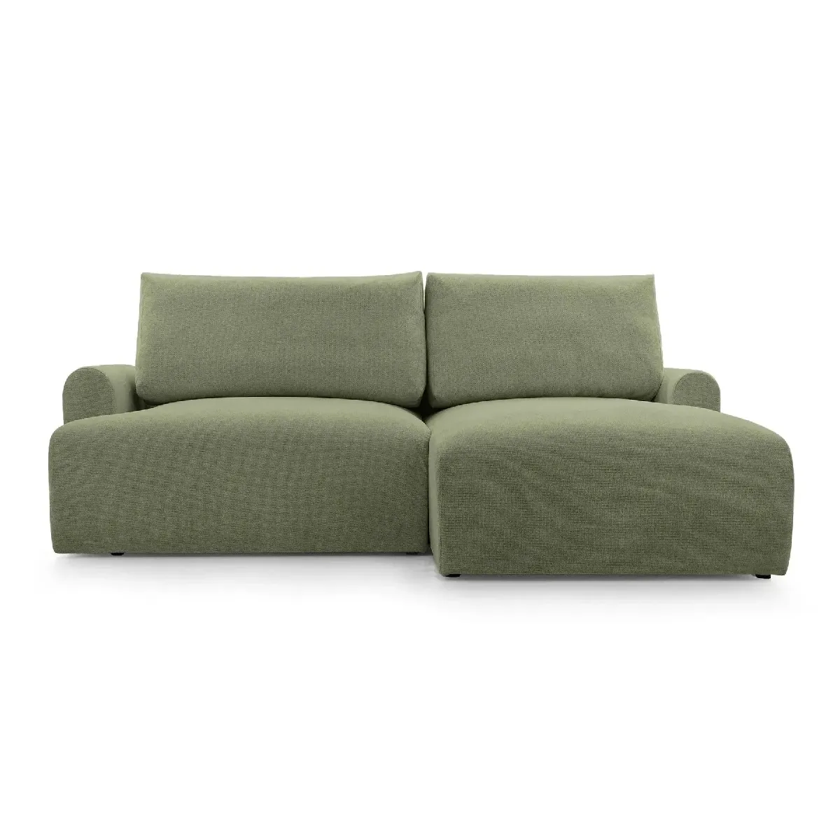 Canapé d'angle convertible tissu lisse 4 places Gauche - vue 4