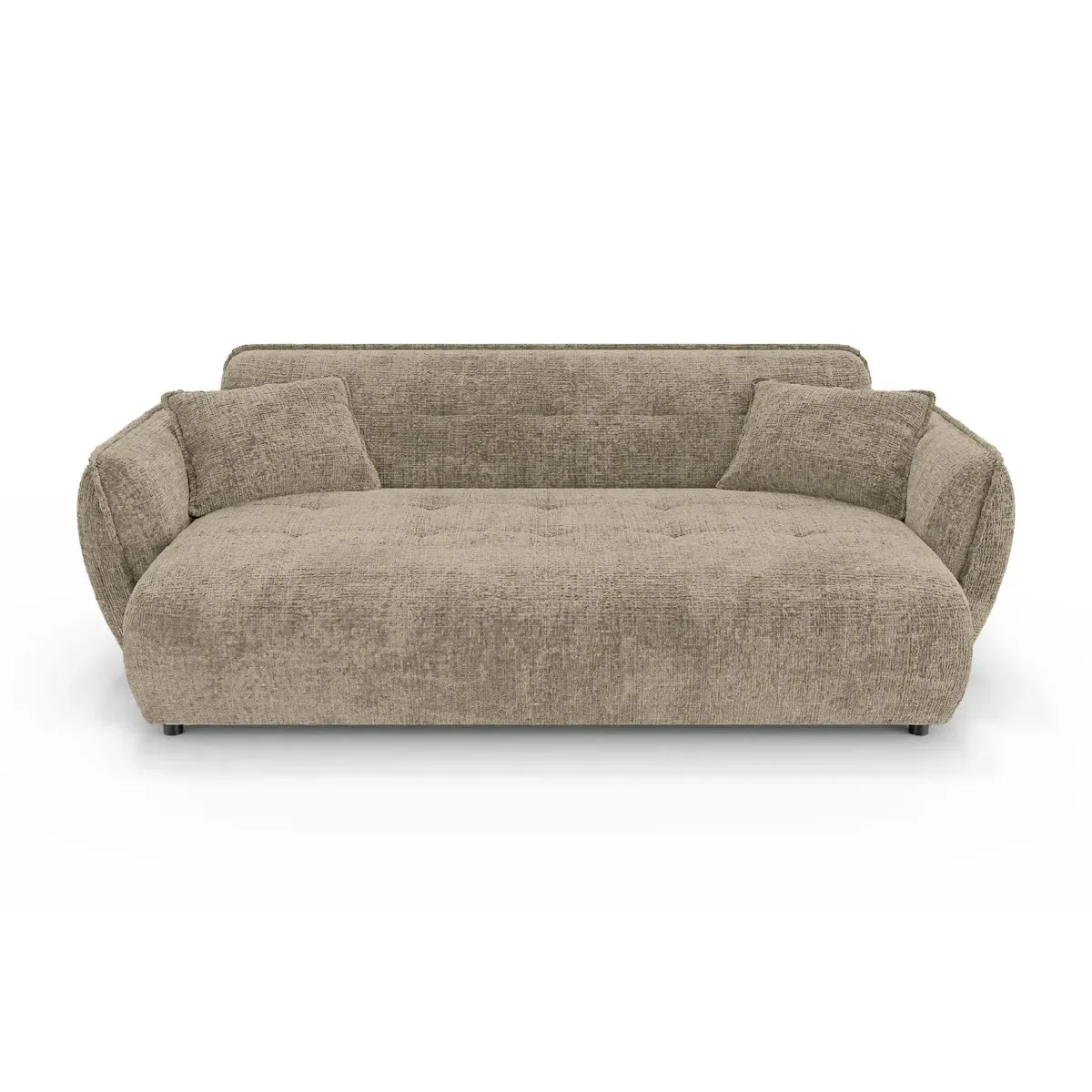 Canapé droit tissu chenille 3 places Café - vue 2