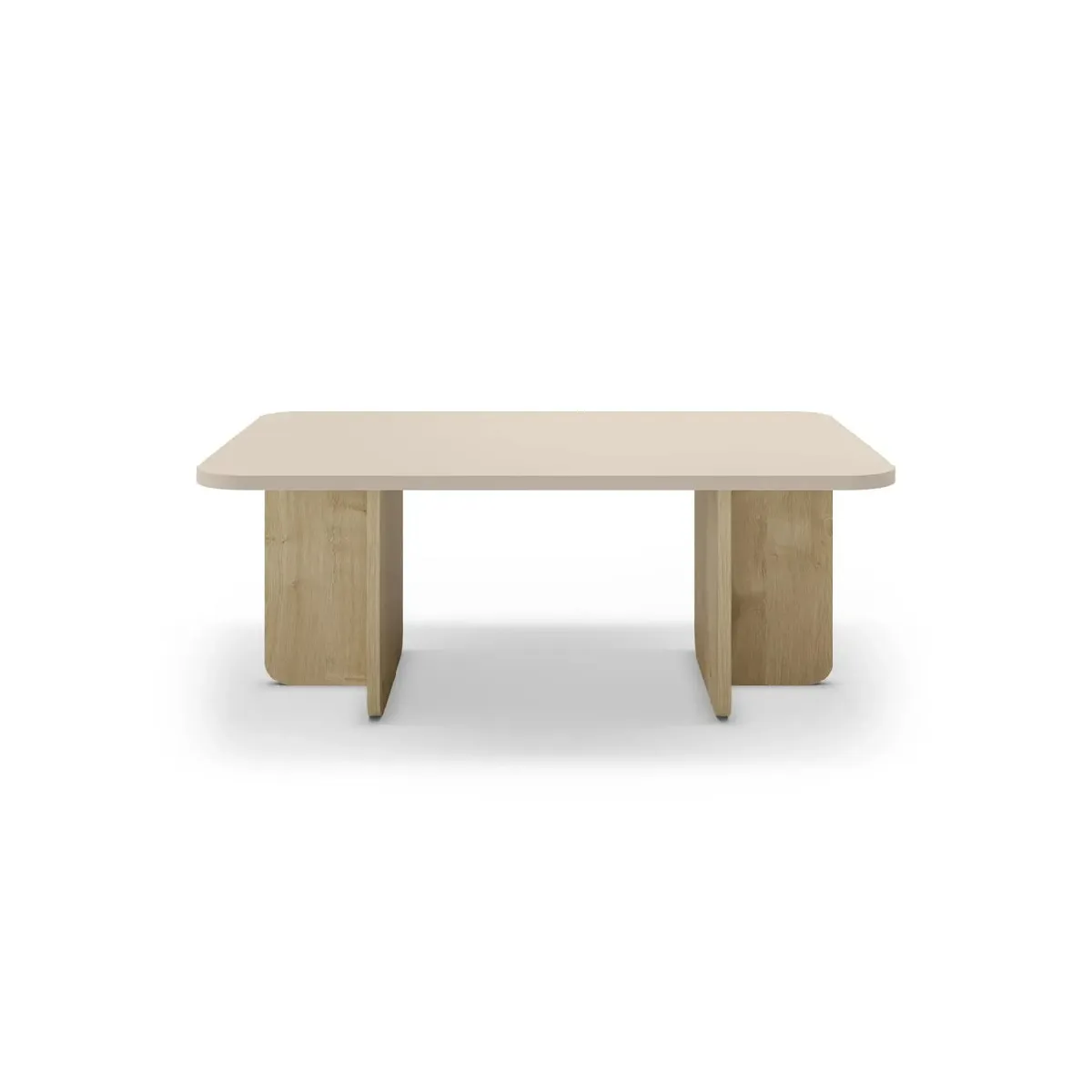 Table basse rectangulaire 100 cm en mélamine - Chêne clair