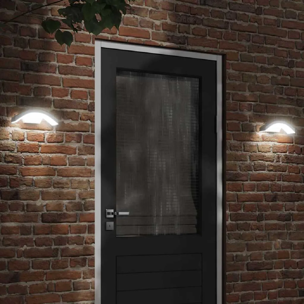 vidaXL Appliques murales LED d'extérieur avec capteurs 2 pcs éclairage mural LED d'extérieur lampe murale de jardin - vue 1