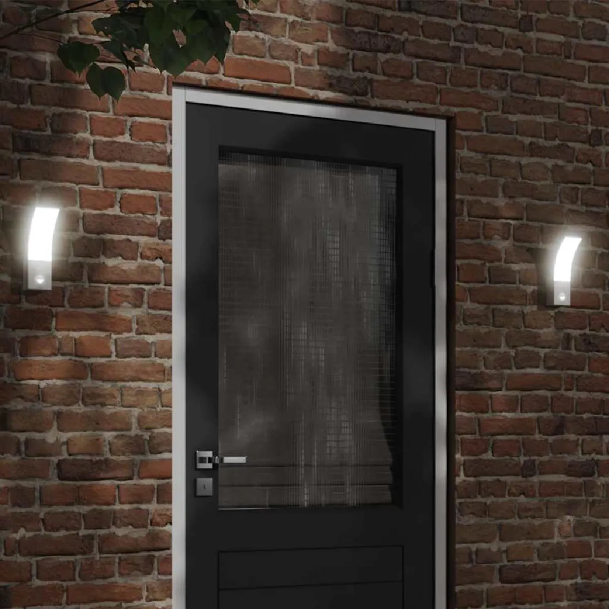 vidaXL Appliques murales LED d'extérieur avec capteurs 2 pcs éclairage mural LED d'extérieur lampe murale de jardin