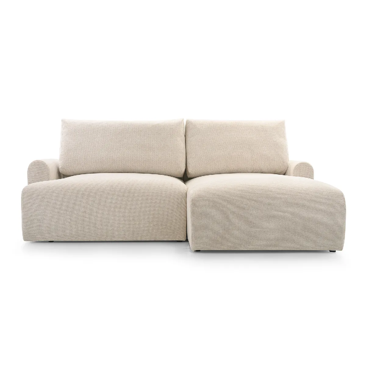 Canapé d'angle convertible tissu lisse 4 places Droit - vue 4