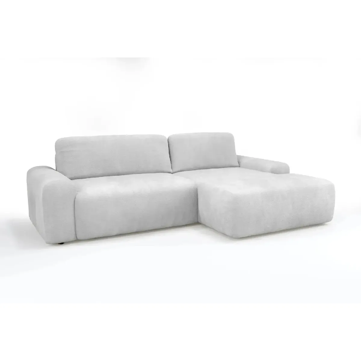 Canapé d'angle convertible tissu bouclette 4 places Droit - vue 5