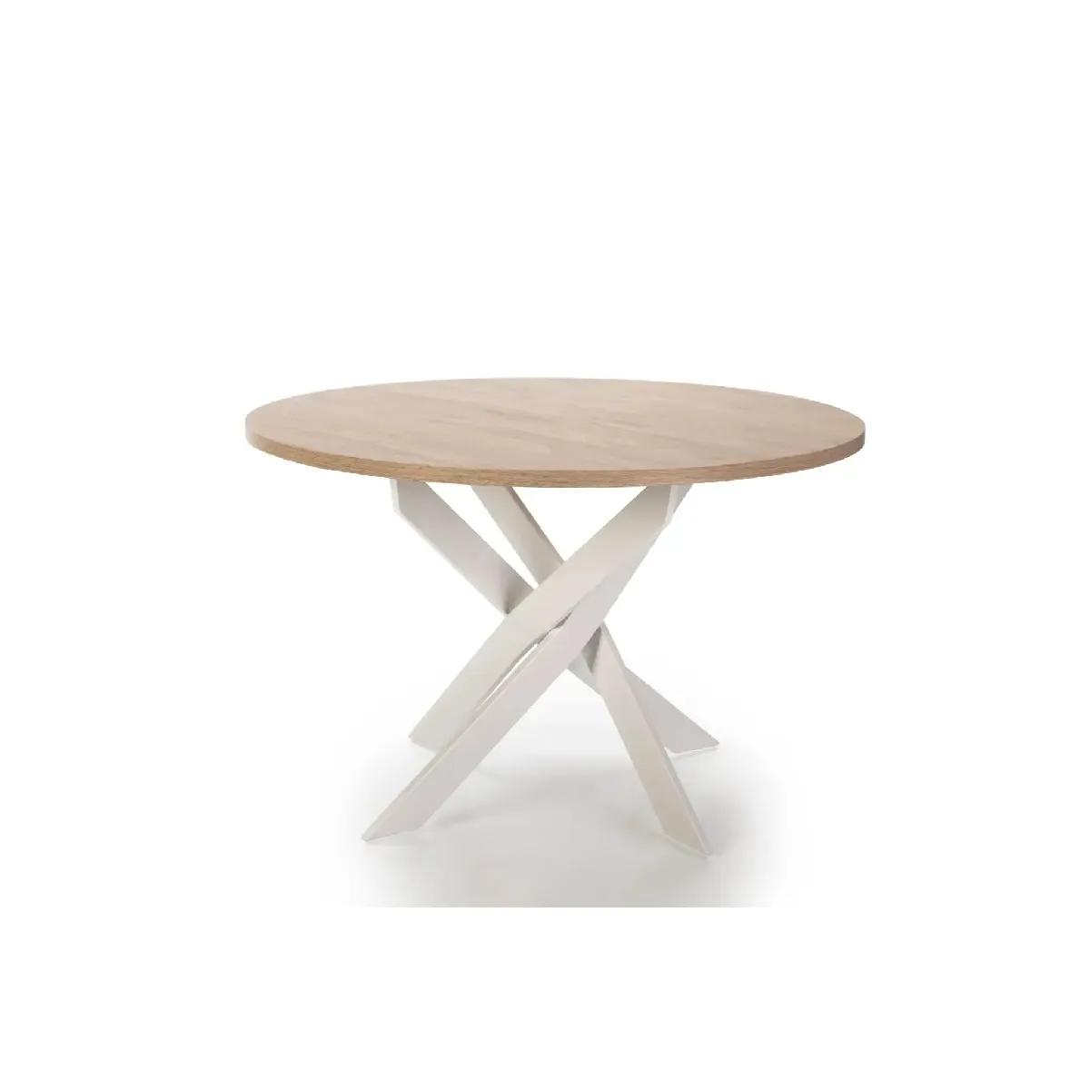 Table à manger ronde 120 cm pieds en métal - Blanc