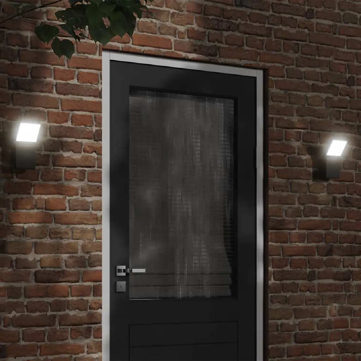 vidaXL Appliques murales LED d'extérieur 2 pcs noir